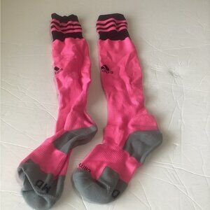 Adidas Vibrant Pink and Gray soccer  Socks woman’s size medium
